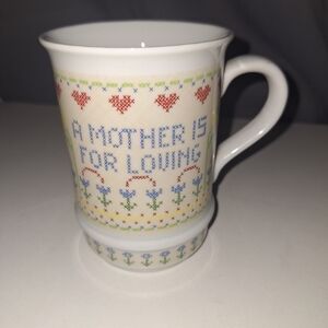 Vintage Musical Mug A Mother is For Loving Cup Enesco 90's Croastitch Pattern